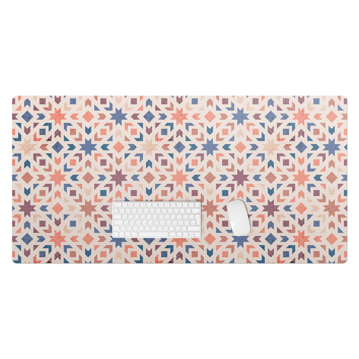 Winylowa podkładka na biurko – Designerski nadruk + trwała ochrona - Geometryczny wzór retro 120x60 cm
