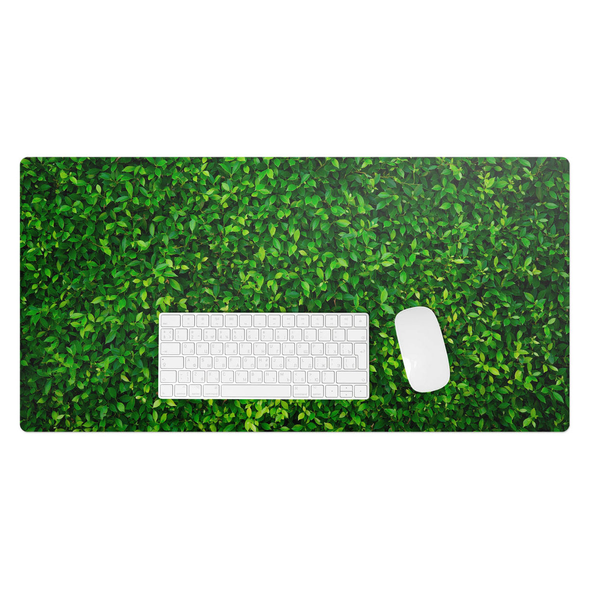Podkładka winylowa pod klawiaturę i laptop – Z nadrukiem ochrona biurka - Liściasta ściana natury 90x45 cm