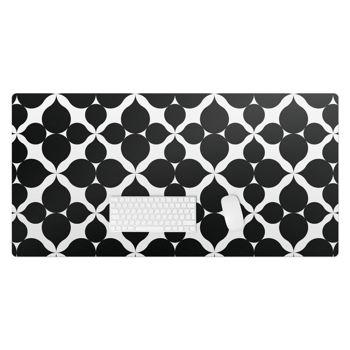 Podkładka na biurko z nadrukiem – Winylowa wodoodporna designerska - Geometryczny wzór kwiatowy 120x60 cm