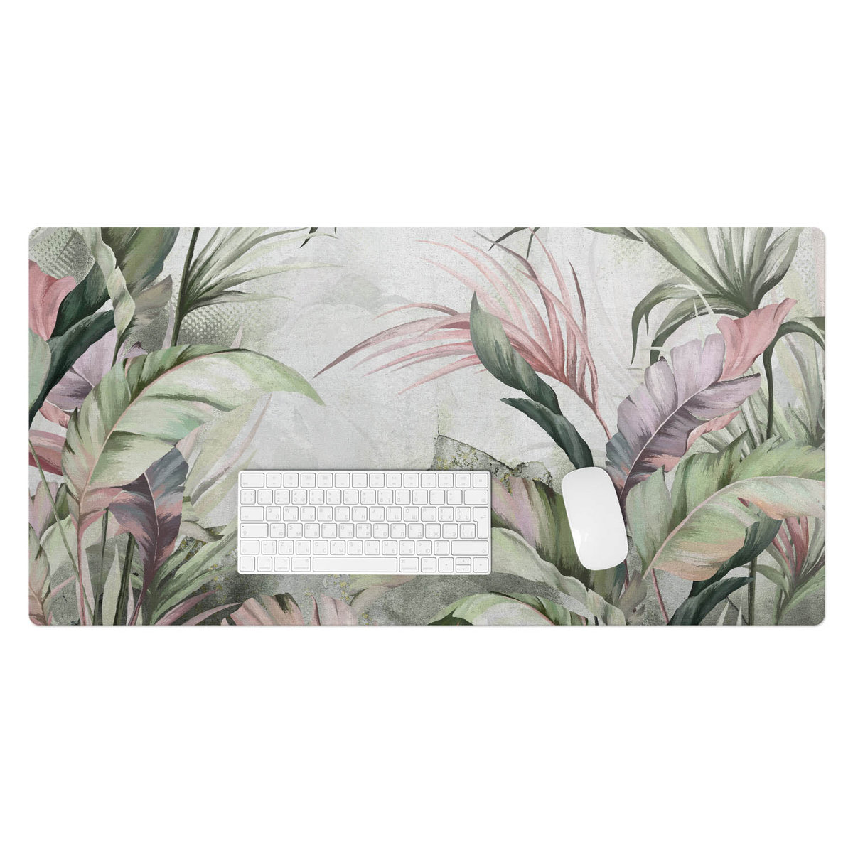 Winylowa podkładka na biurko – Designerski nadruk + trwała ochrona - Tropikalne liście 100x50 cm
