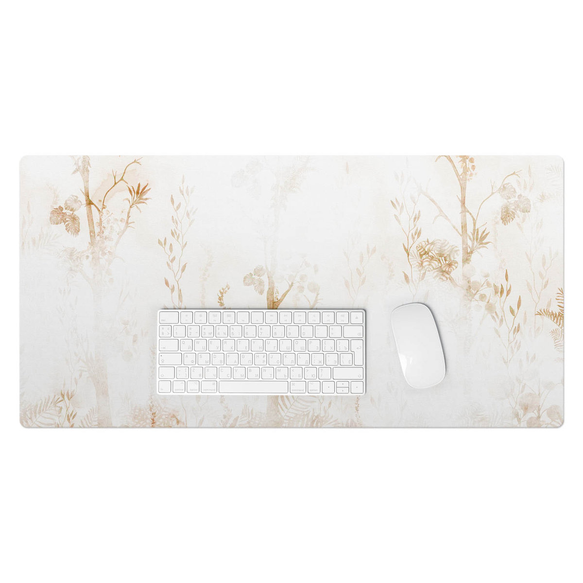 Winylowa podkładka na biurko – Designerski nadruk + trwała ochrona - Subtelna flora 90x45 cm
