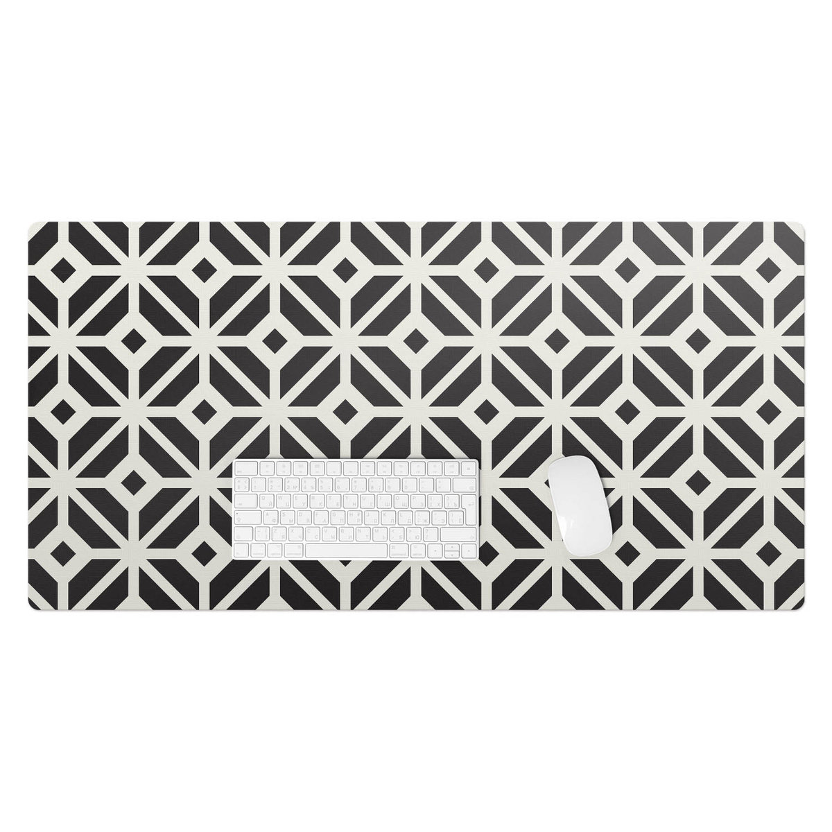 Winylowa podkładka z nadrukiem – Ochrona biurka i styl w jednym - Geometryczny wzór retro 100x50 cm