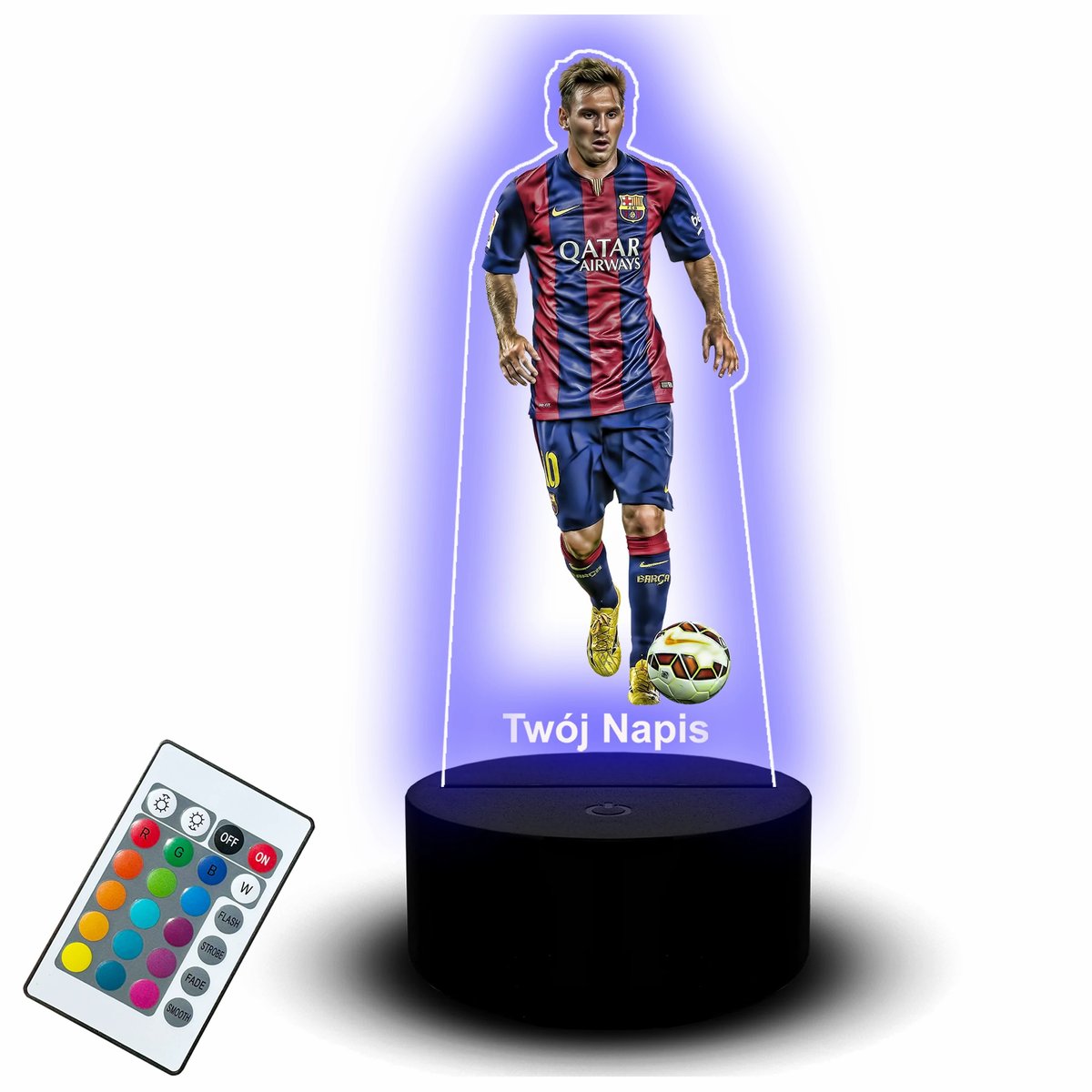 Lampka Nocna Led Biurkowa Statuetka Messi Piłkarz Piłka Nożna Dla Dziecka