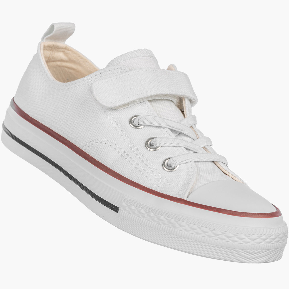 Trampki Dziecięce na Rzepy Buty Białe Materiałowe Sportowe RC06P Biały 34
