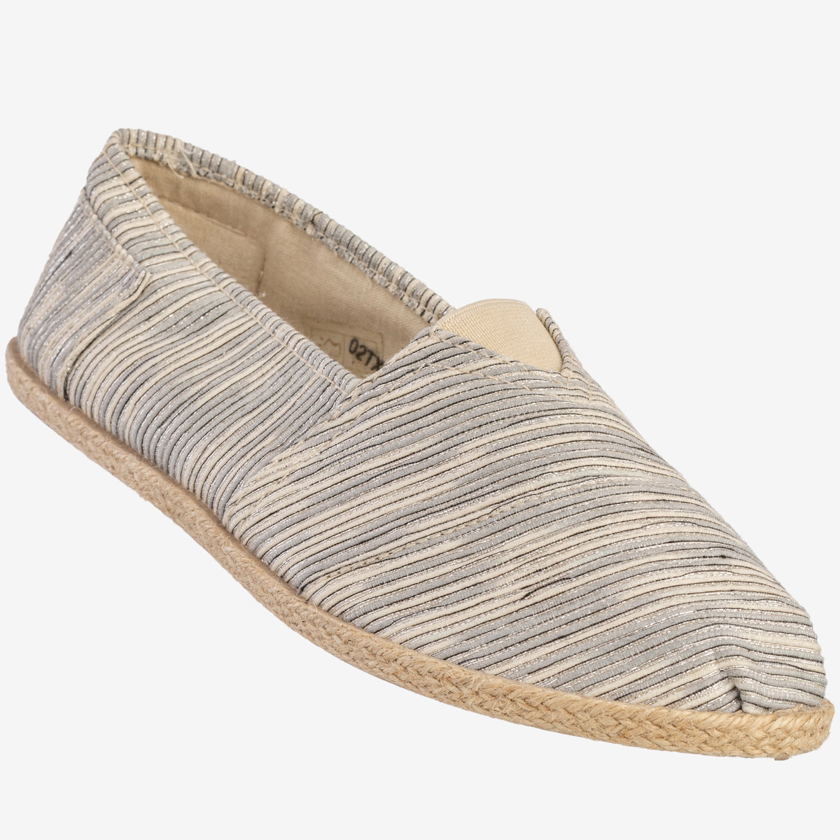 Espadryle Damskie Prążkowane Lekkie Buty Szare N.E.W.S. 02TX76709 Szary 37