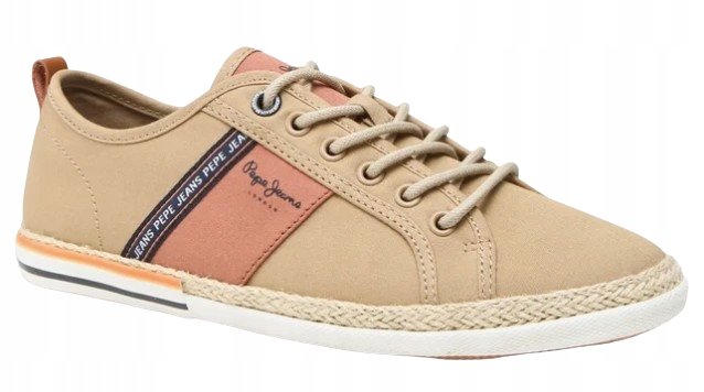 Pepe Jeans Trampki Męskie Beżowe Sznurowane Niskie 46 Awe