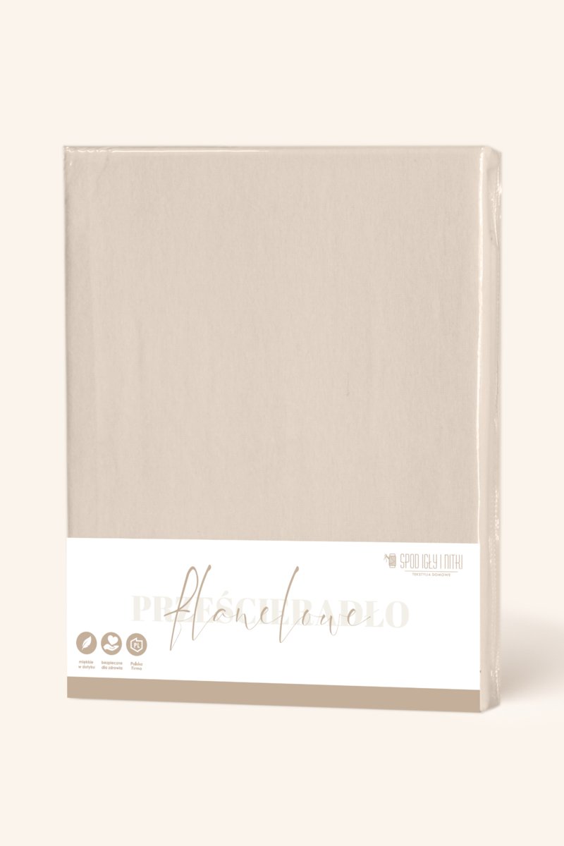 Prześcieradło Flanelowe 180*200 Taupe - bez Gumki, Antyalergiczne, Obtwierdzone Certyfikatem Oeko-Tex, 160g/m2, Spod Igły i Nitki
