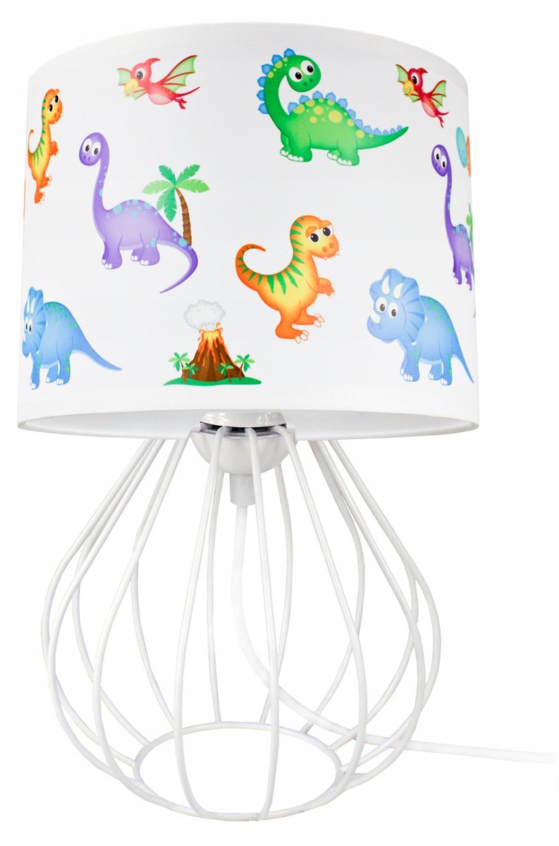Lampa stołowa nocna na stolik biurkowa abażur DINO do pokoju dziecięcego