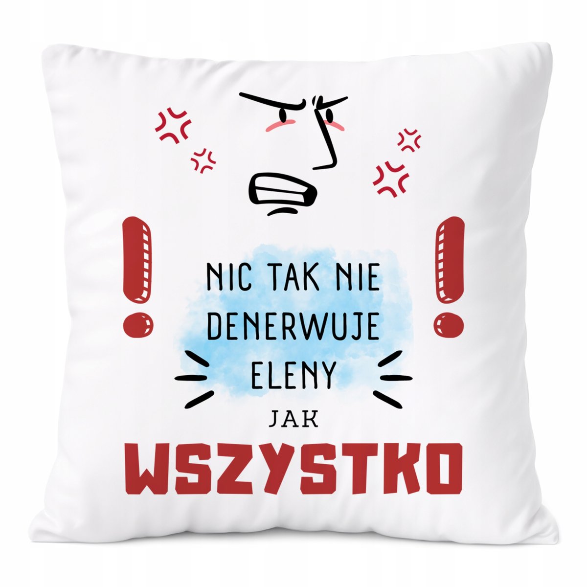 Poduszka Dla Eleny na Prezent z Nadrukiem ze Zdjęciem Biała PoliDraw