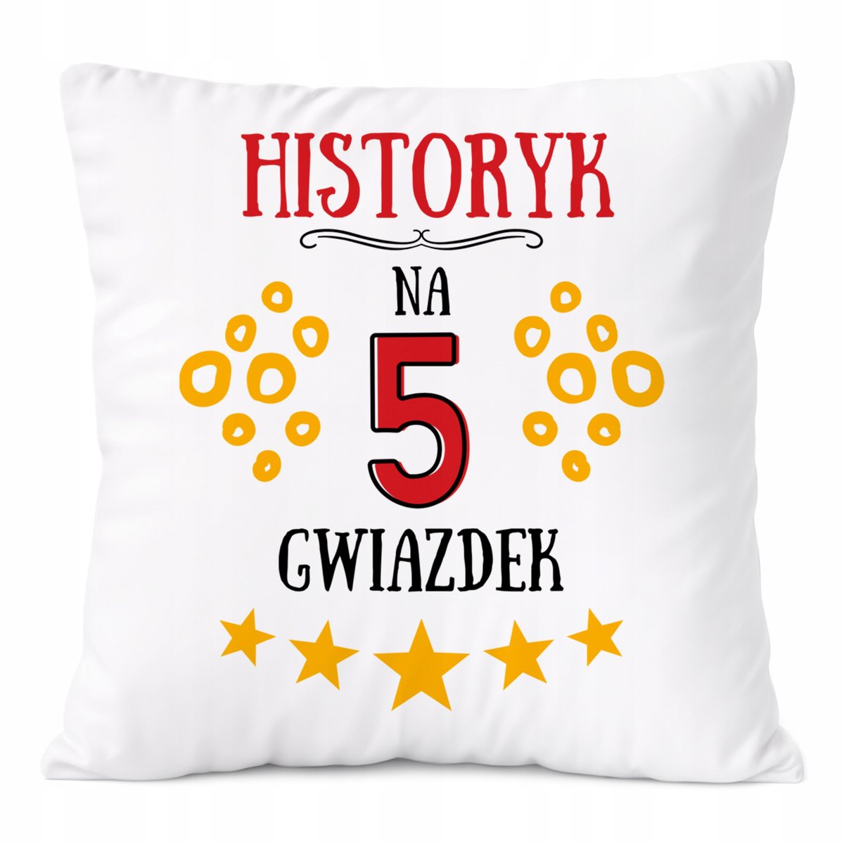Poduszka Dla Historyka na Prezent z Nadrukiem ze Zdjęciem Biała PoliDraw