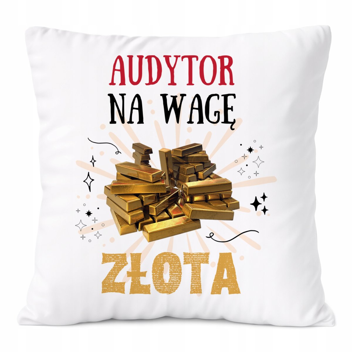 Poduszka Dla Audytora na Prezent z Nadrukiem ze Zdjęciem Biała PoliDraw