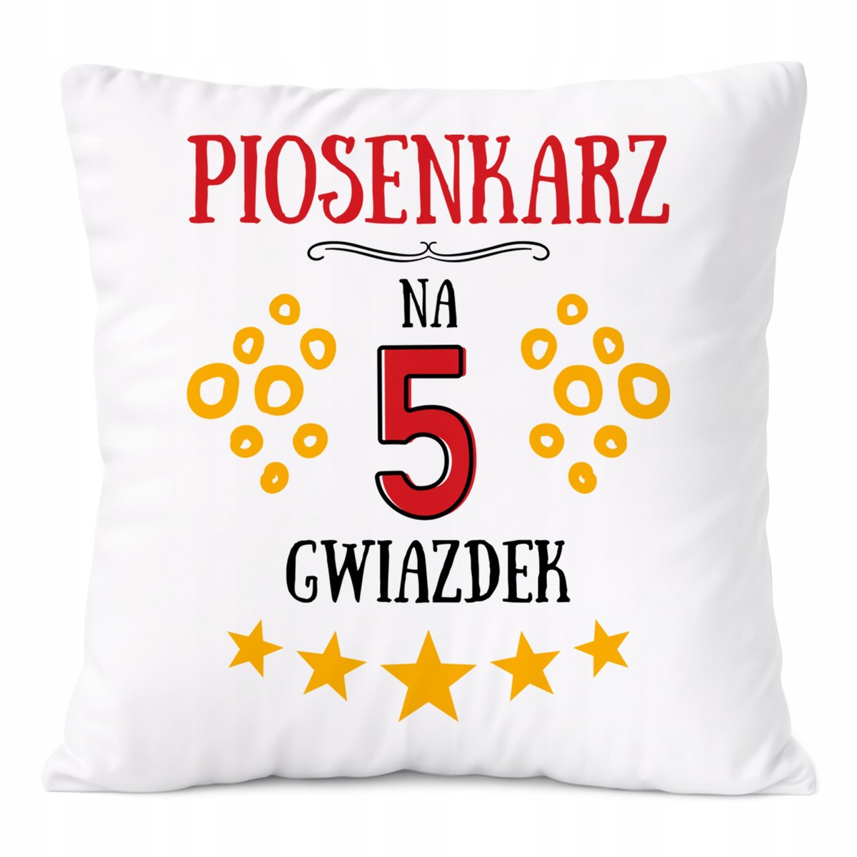 Poduszka Dla Piosenkarza na Prezent z Nadrukiem ze Zdjęciem Biała PoliDraw
