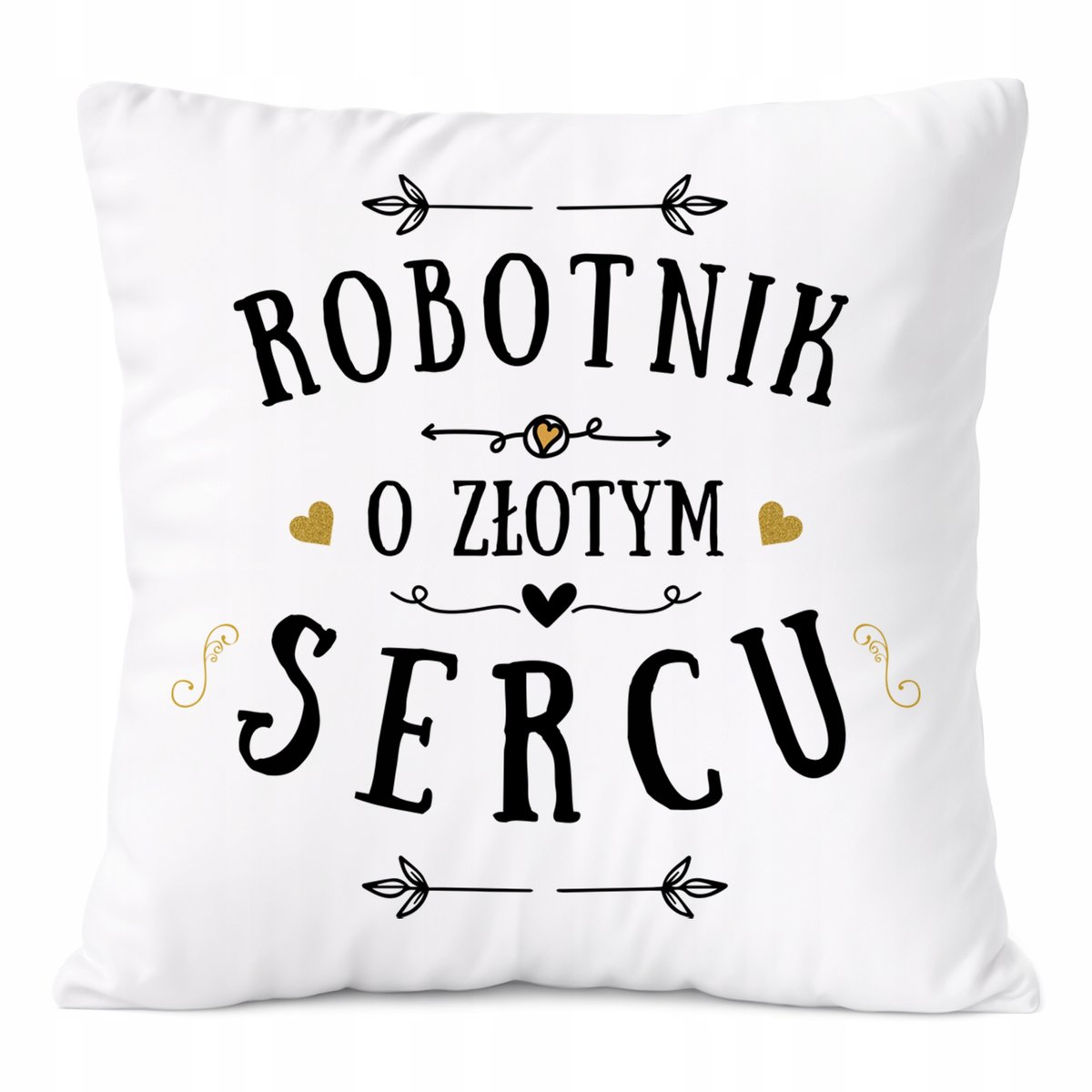 Poduszka Dla Robotnika na Prezent z Nadrukiem ze Zdjęciem Biała PoliDraw