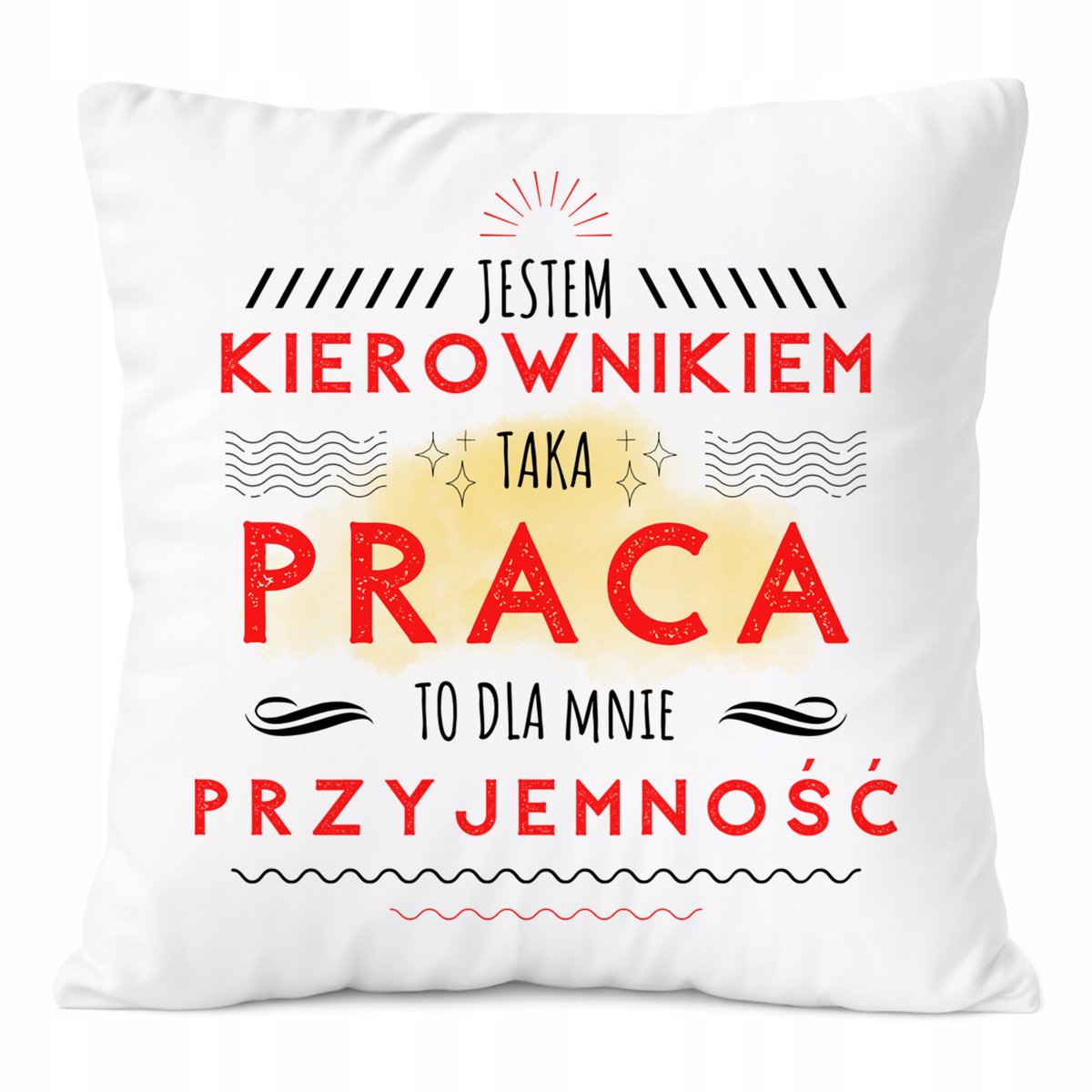 Poduszka Dla Kierownika na Prezent z Nadrukiem ze Zdjęciem Biała PoliDraw