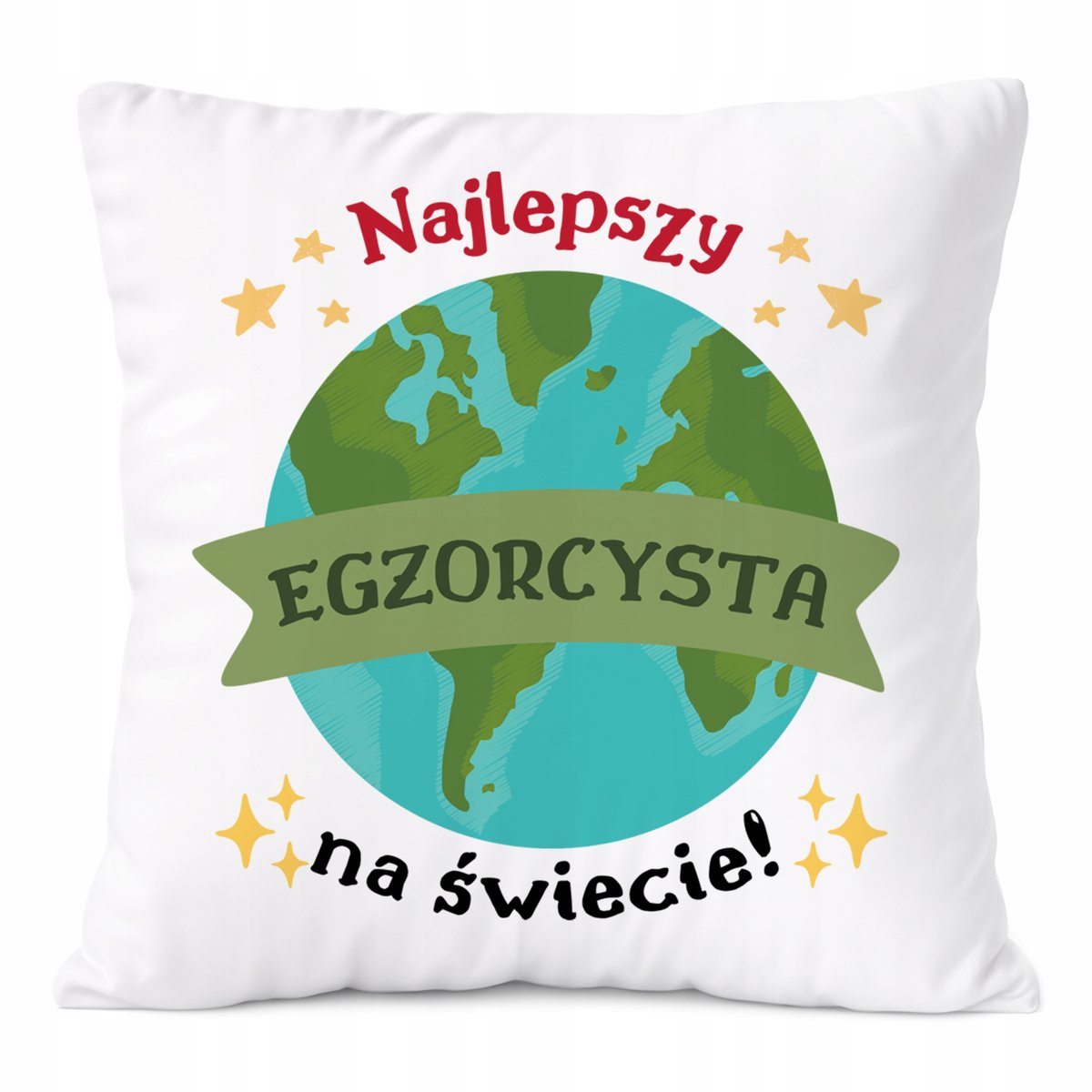 Poduszka Dla Egzorcysty na Prezent z Nadrukiem ze Zdjęciem Biała PoliDraw