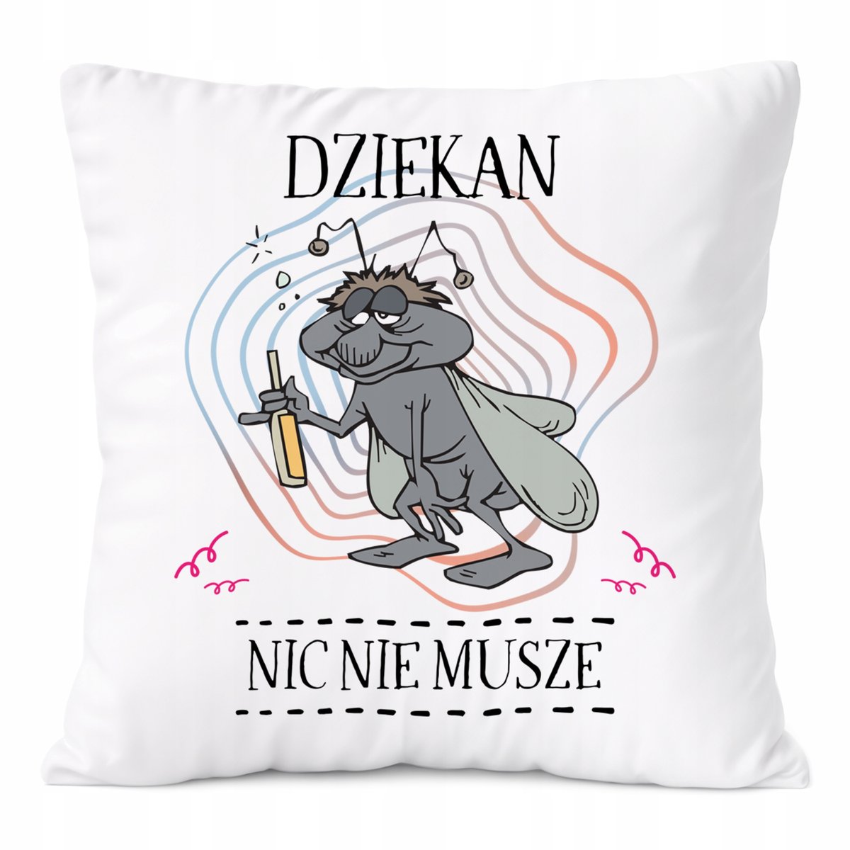 Poduszka Dla Dziekana na Prezent z Nadrukiem ze Zdjęciem Biała PoliDraw