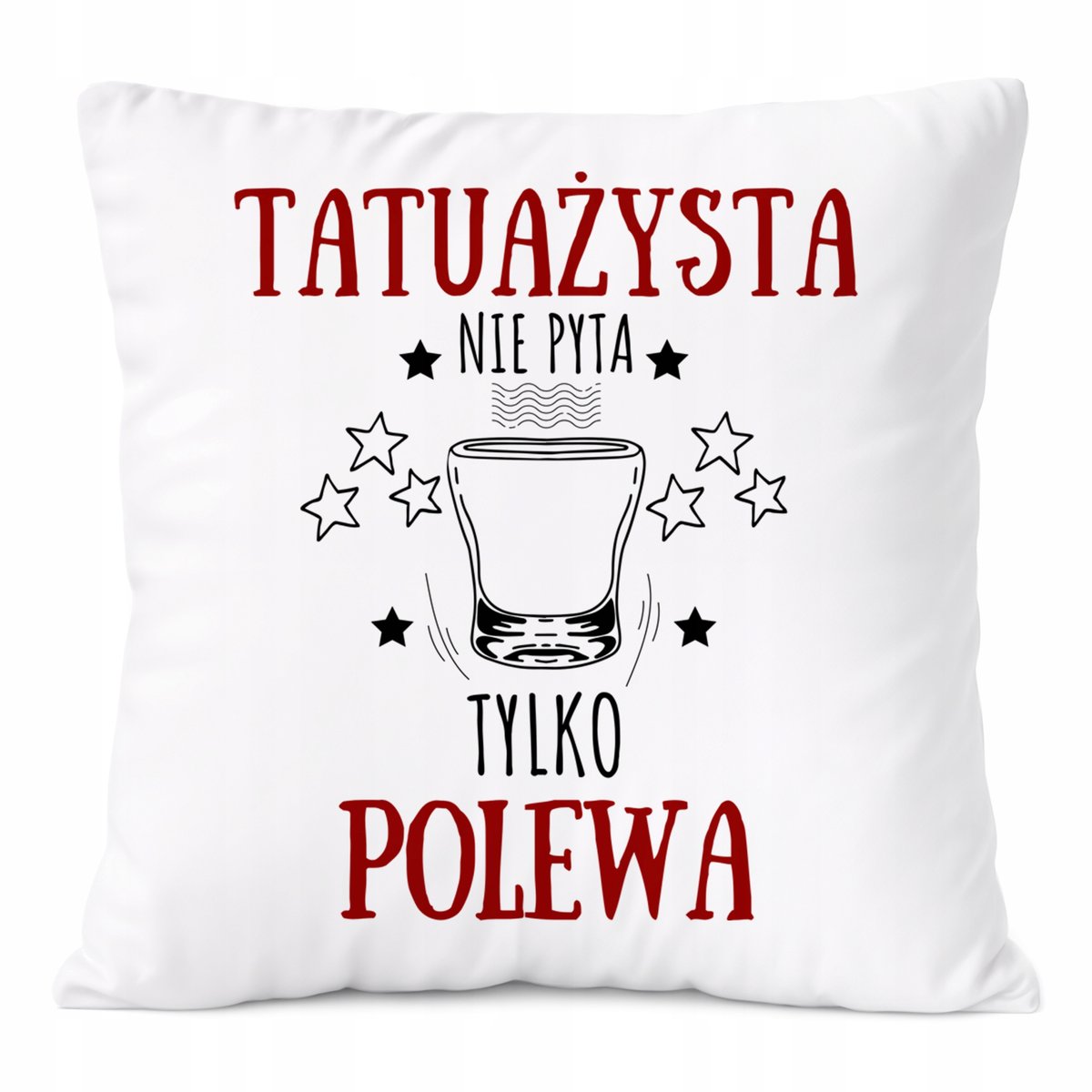 Poduszka Dla Tatuażysty na Prezent z Nadrukiem ze Zdjęciem Biała PoliDraw