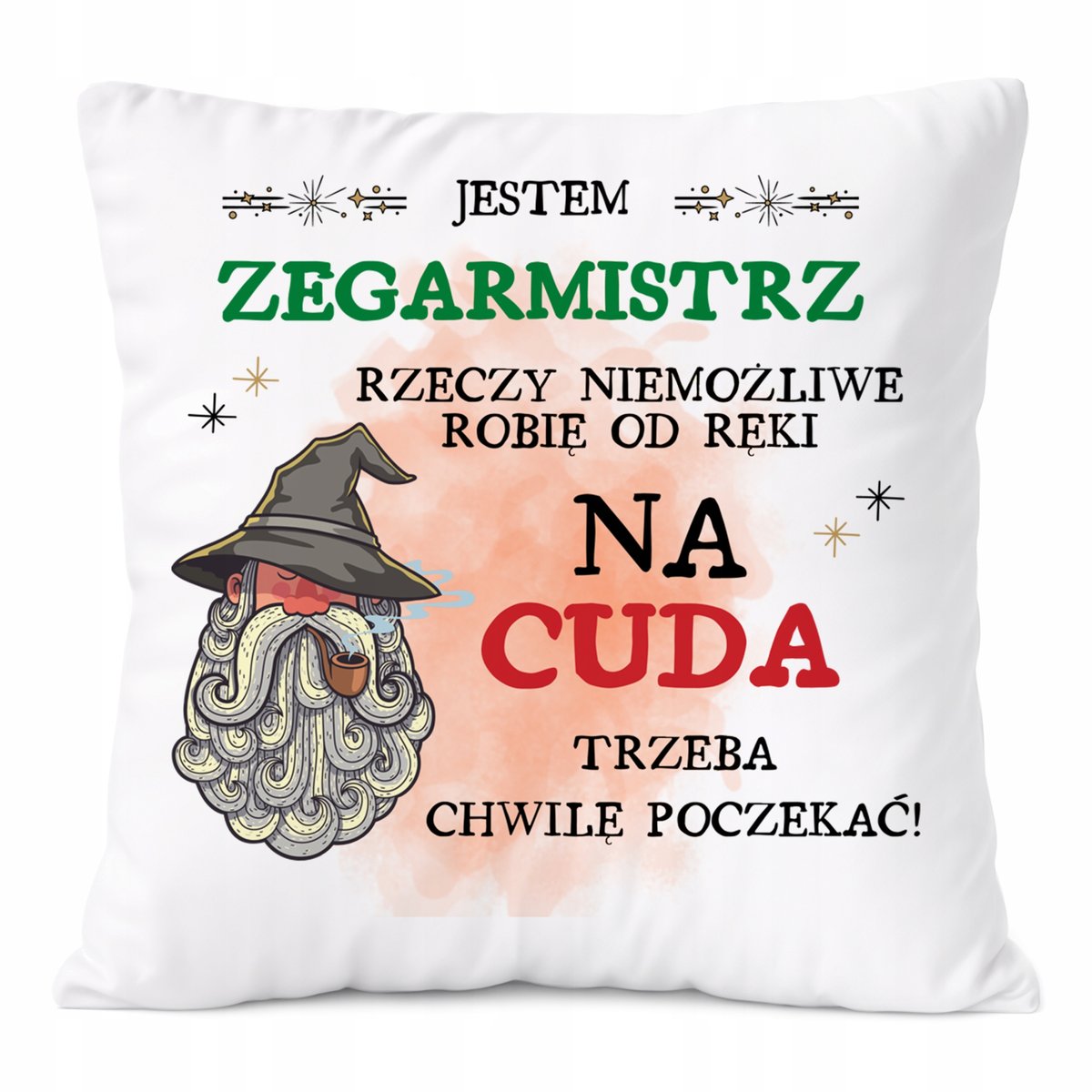 Poduszka Dla Zegarmistrza na Prezent z Nadrukiem ze Zdjęciem Biała PoliDraw