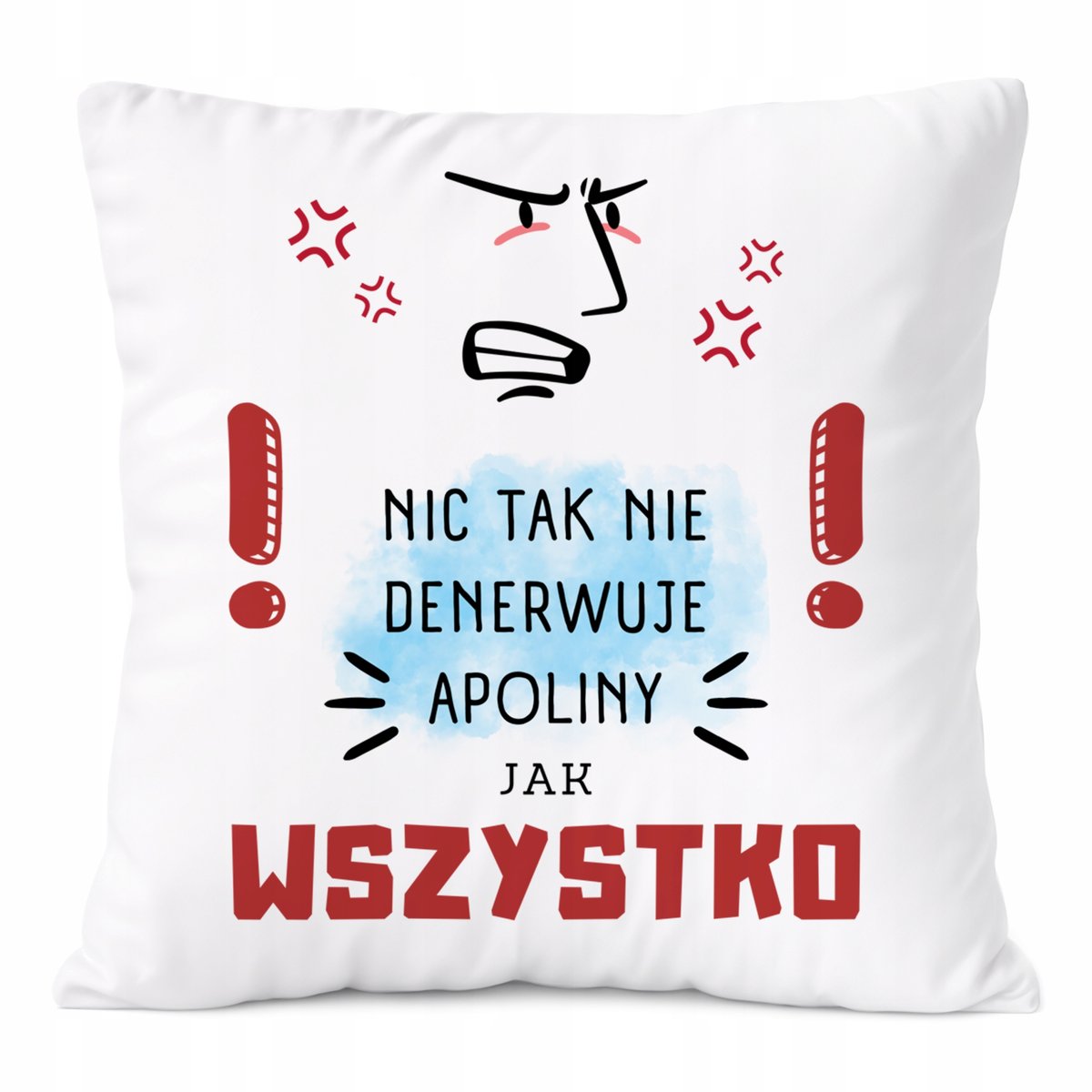 Poduszka Dla Apoliny na Prezent z Nadrukiem ze Zdjęciem Biała PoliDraw