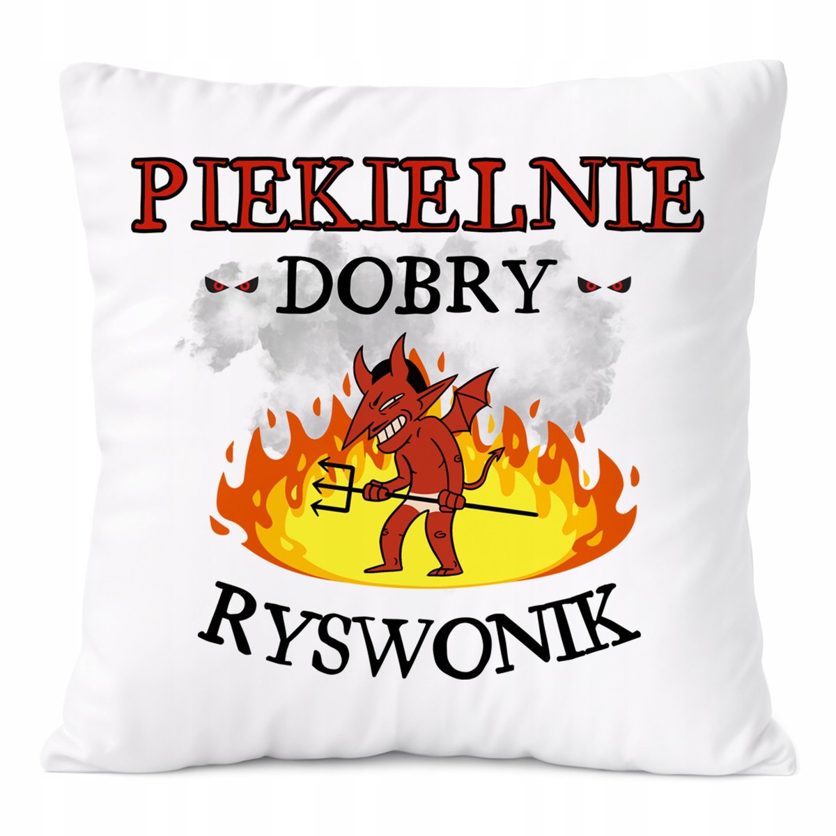 Poduszka Dla Rysownika na Prezent z Nadrukiem ze Zdjęciem Biała PoliDraw