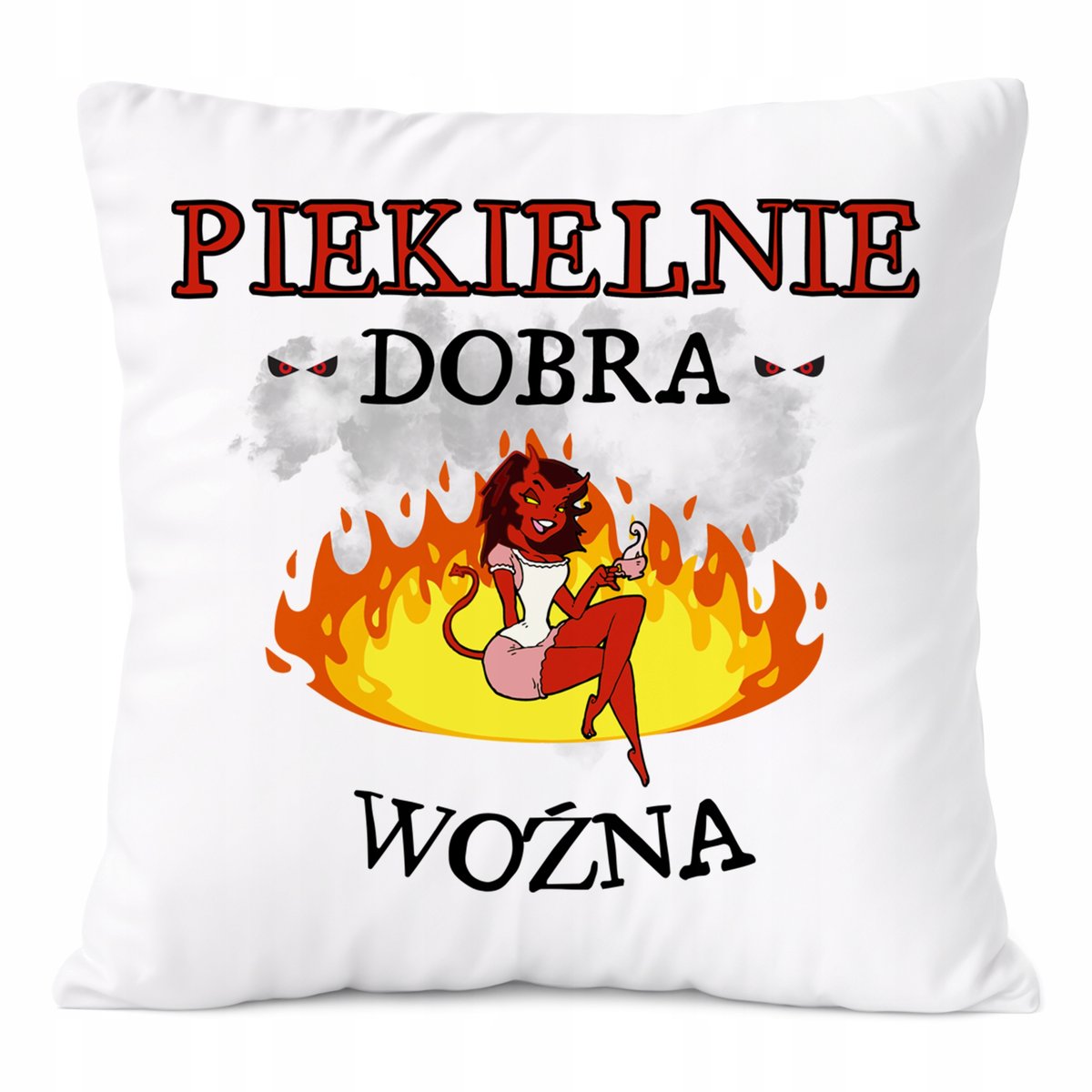 Poduszka Dla Woźnej na Prezent z Nadrukiem ze Zdjęciem Biała PoliDraw