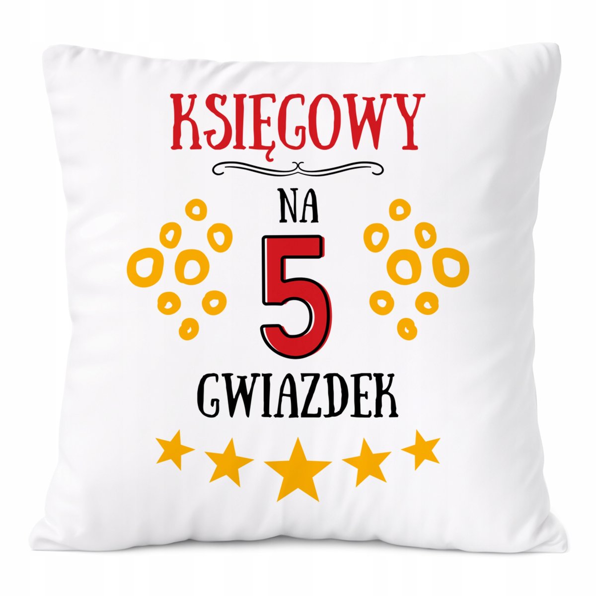Poduszka Dla Księgowego na Prezent z Nadrukiem ze Zdjęciem Biała PoliDraw