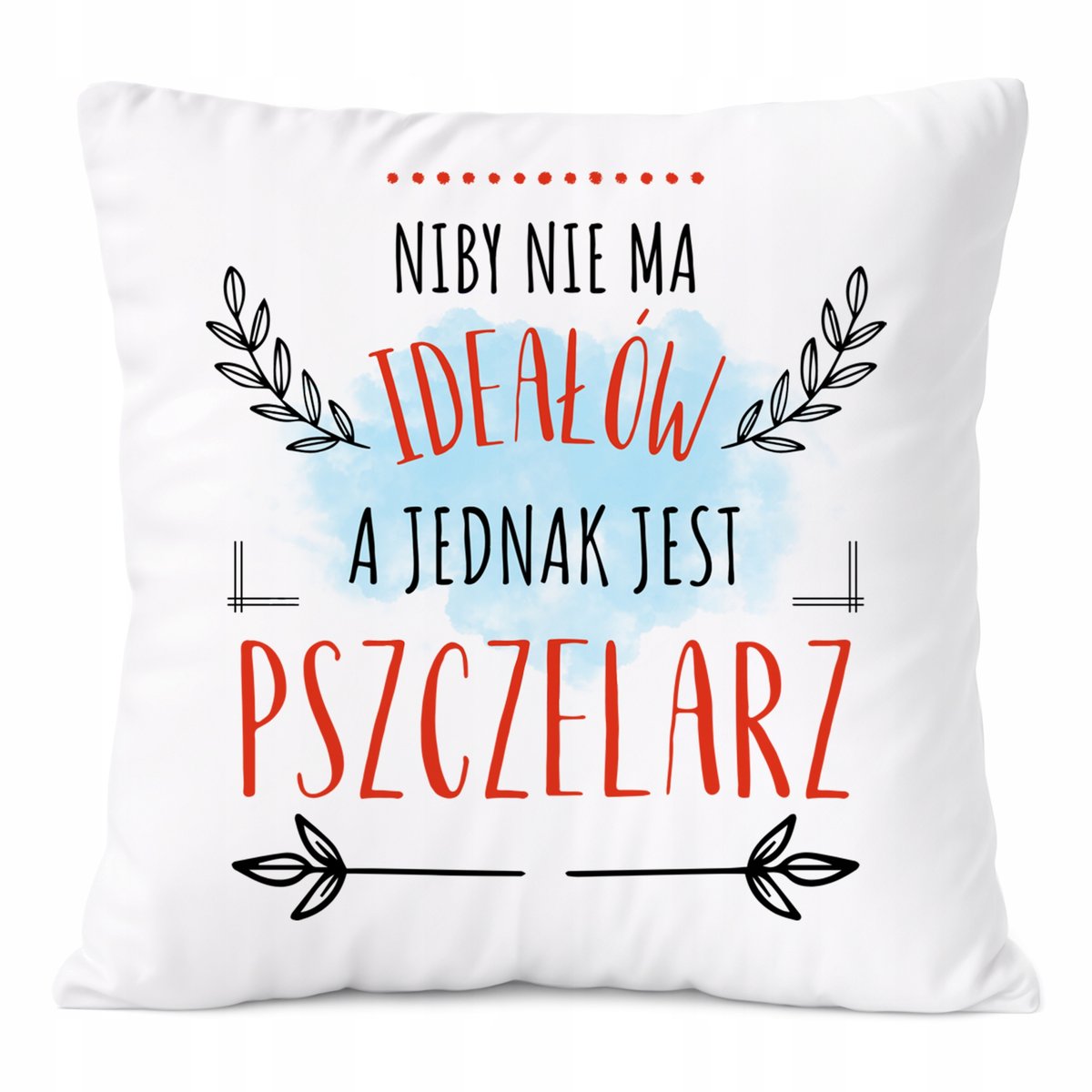 Poduszka Dla Pszczelarza na Prezent z Nadrukiem ze Zdjęciem Biała PoliDraw