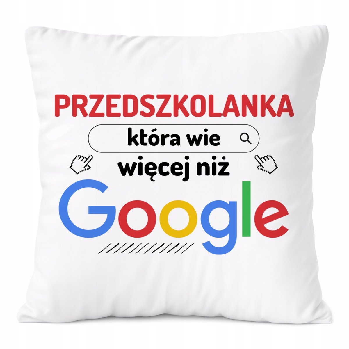 Poduszka Dla Przedszkolanki na Prezent z Nadrukiem ze Zdjęciem Biała