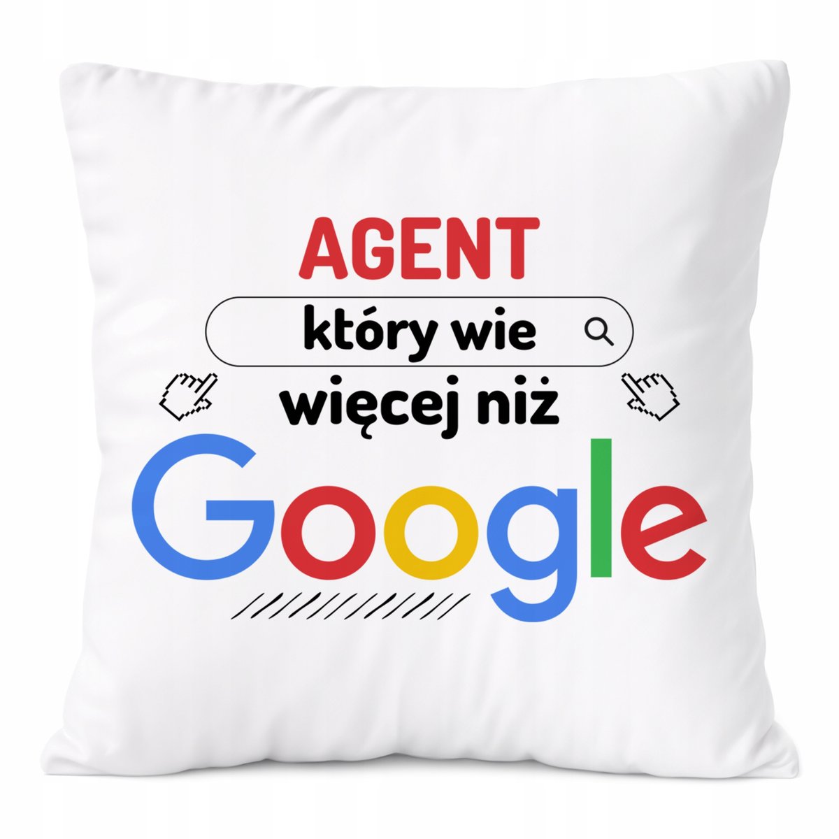 Poduszka Dla Agenta na Prezent z Nadrukiem ze Zdjęciem Biała PoliDraw