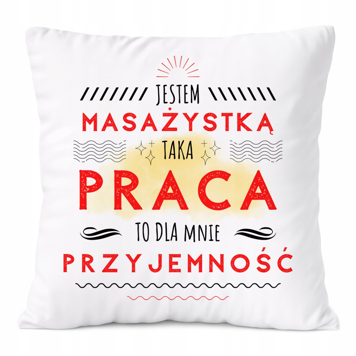 Poduszka Dla Masażystki na Prezent z Nadrukiem ze Zdjęciem Biała PoliDraw