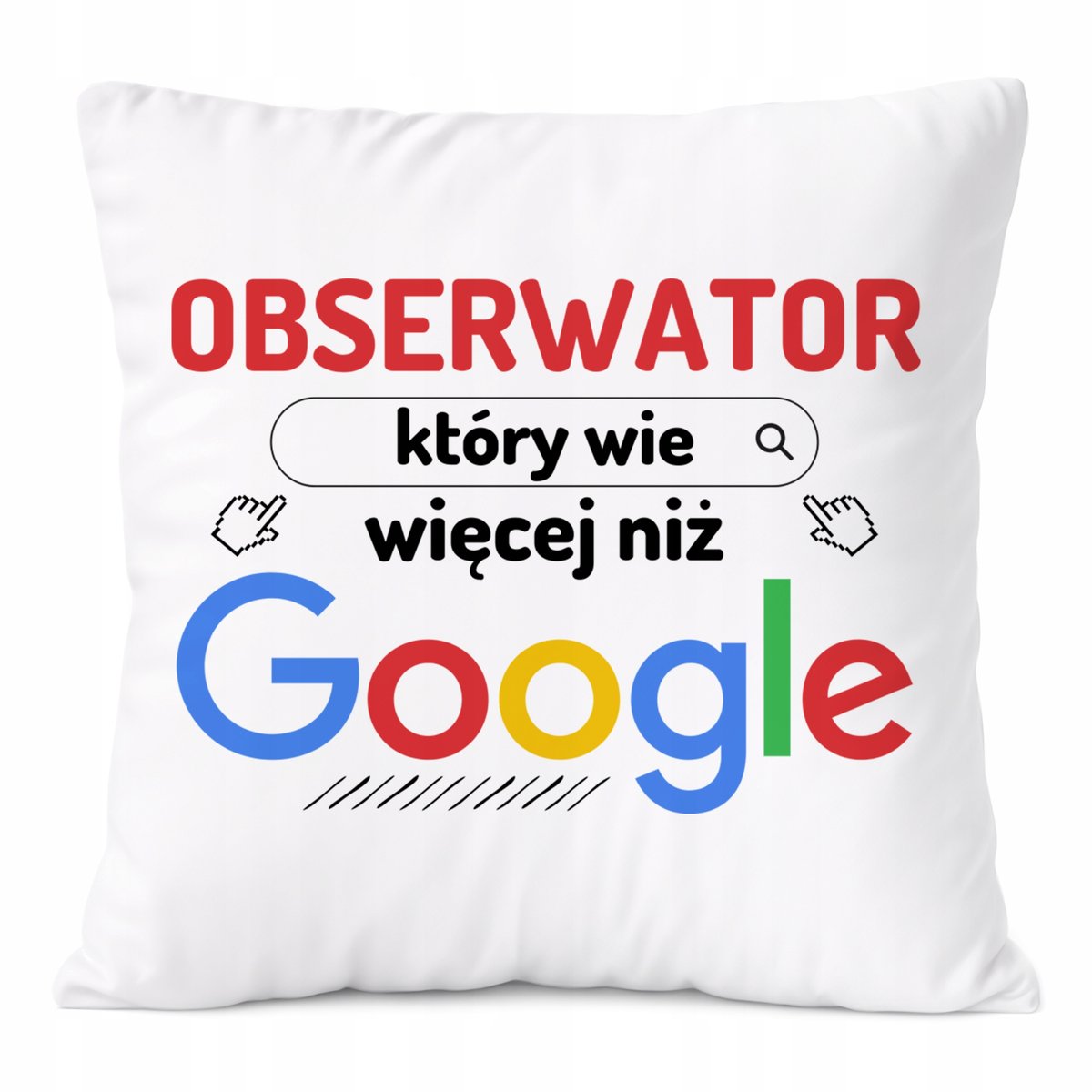 Poduszka Dla Obserwatora na Prezent z Nadrukiem ze Zdjęciem Biała PoliDraw