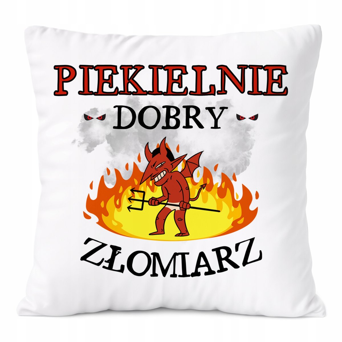 Poduszka Dla Złomiarza na Prezent z Nadrukiem ze Zdjęciem Biała PoliDraw