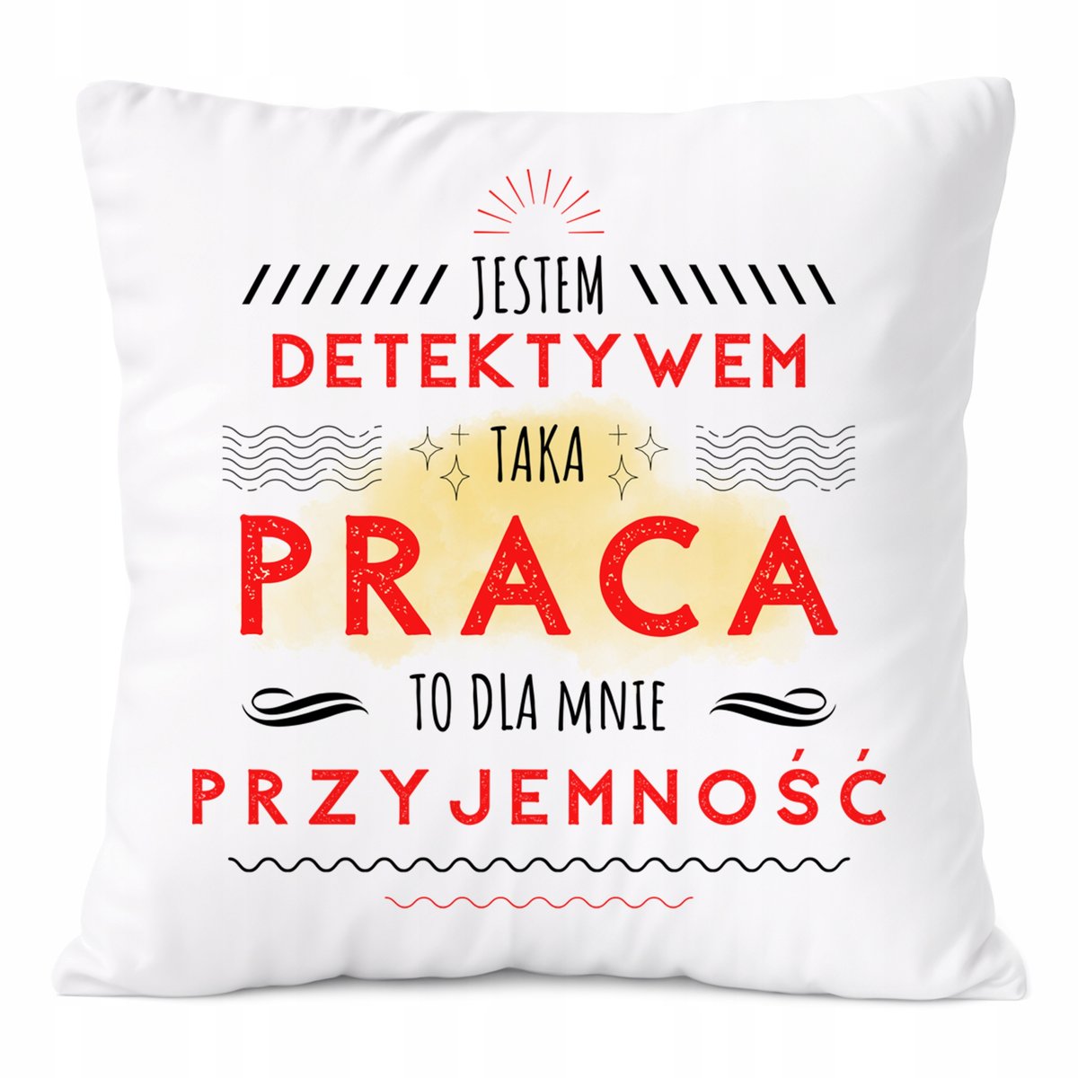 Poduszka Dla Detektywa na Prezent z Nadrukiem ze Zdjęciem Biała PoliDraw