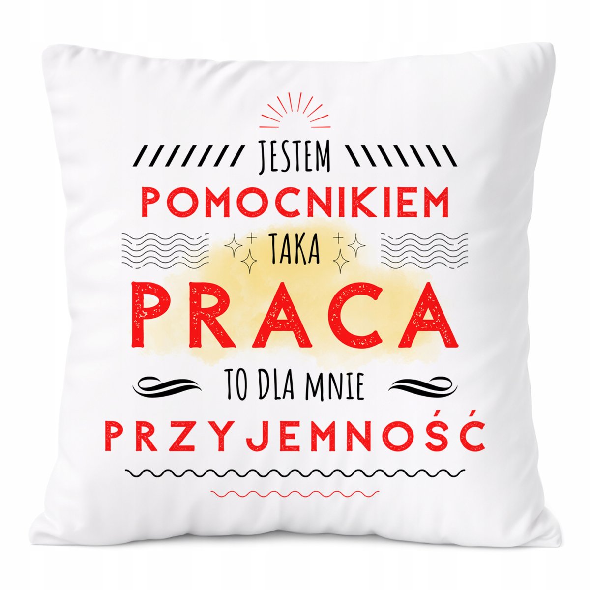 Poduszka Dla Pomocnika na Prezent z Nadrukiem ze Zdjęciem Biała PoliDraw