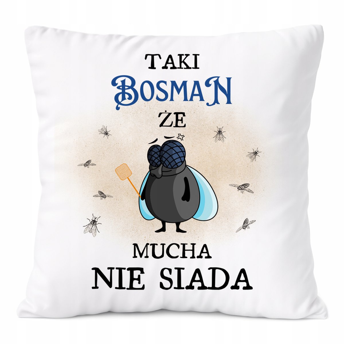 Poduszka Dla Bosmana na Prezent z Nadrukiem ze Zdjęciem Biała PoliDraw