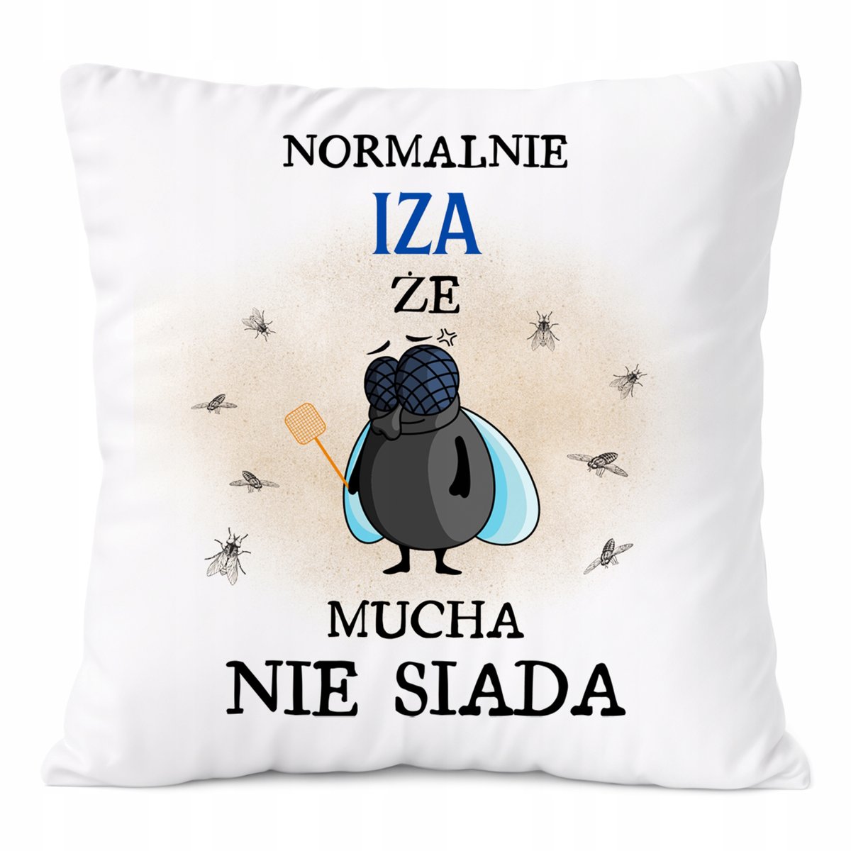 Poduszka Dla Izy na Prezent z Nadrukiem ze Zdjęciem Biała PoliDraw