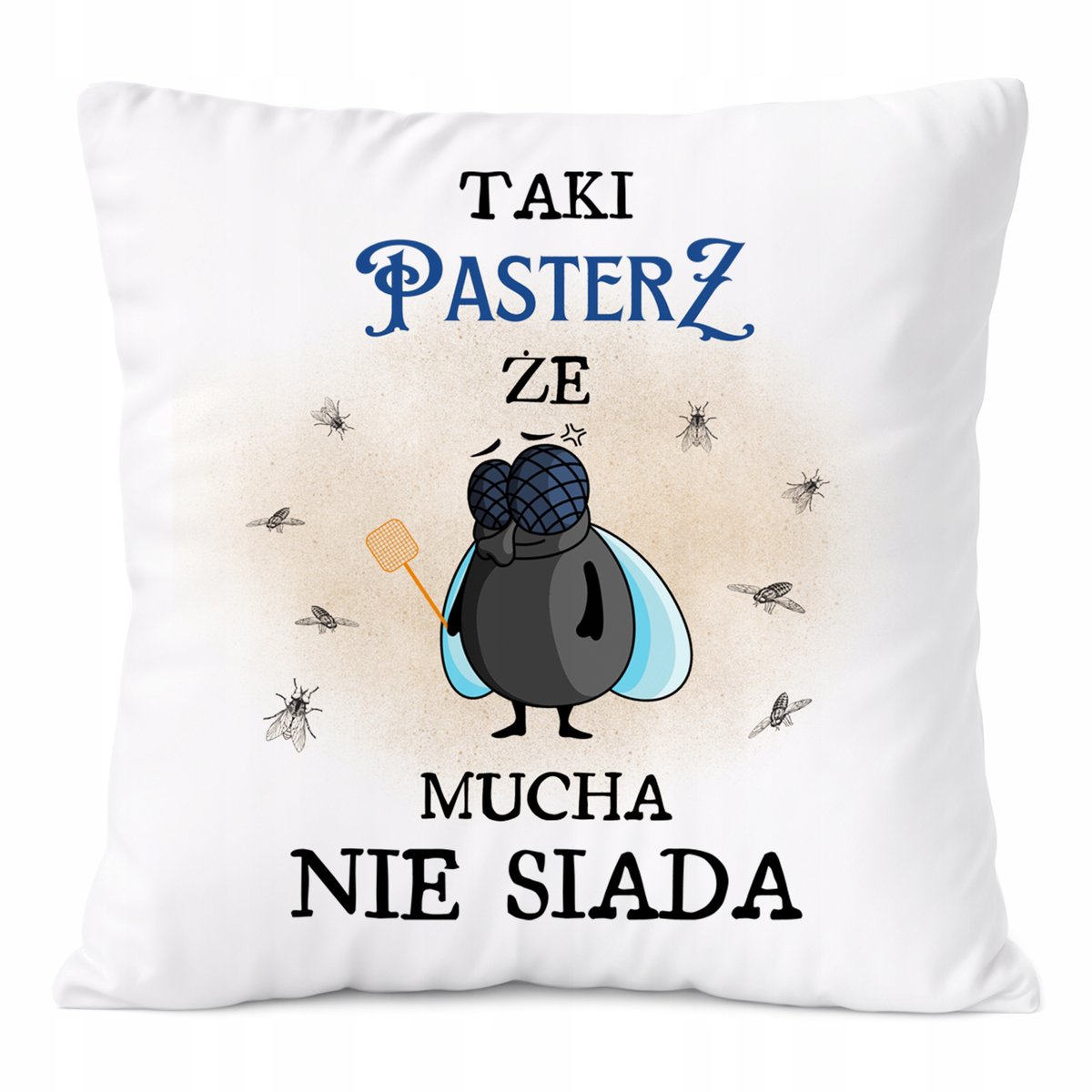Poduszka Dla Pasterza na Prezent z Nadrukiem ze Zdjęciem Biała PoliDraw