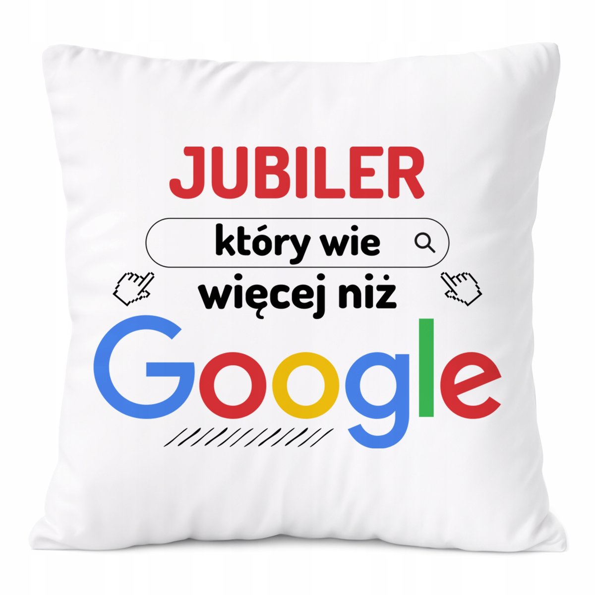 Poduszka Dla Jubilera na Prezent z Nadrukiem ze Zdjęciem Biała PoliDraw