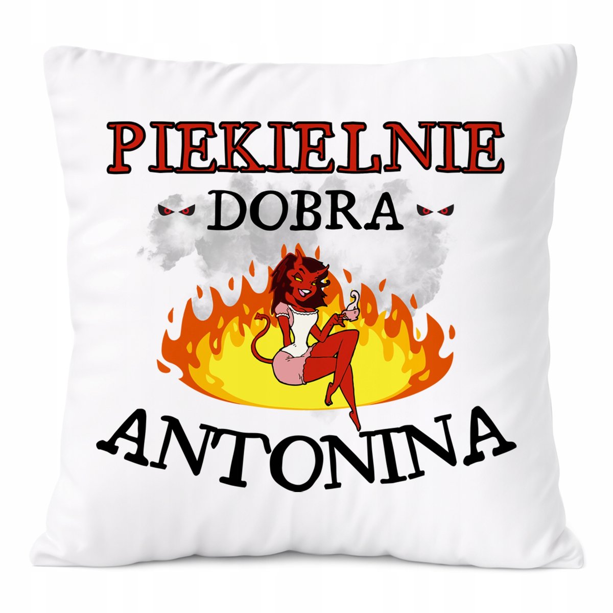 Poduszka Dla Antoniny na Prezent z Nadrukiem ze Zdjęciem Biała PoliDraw