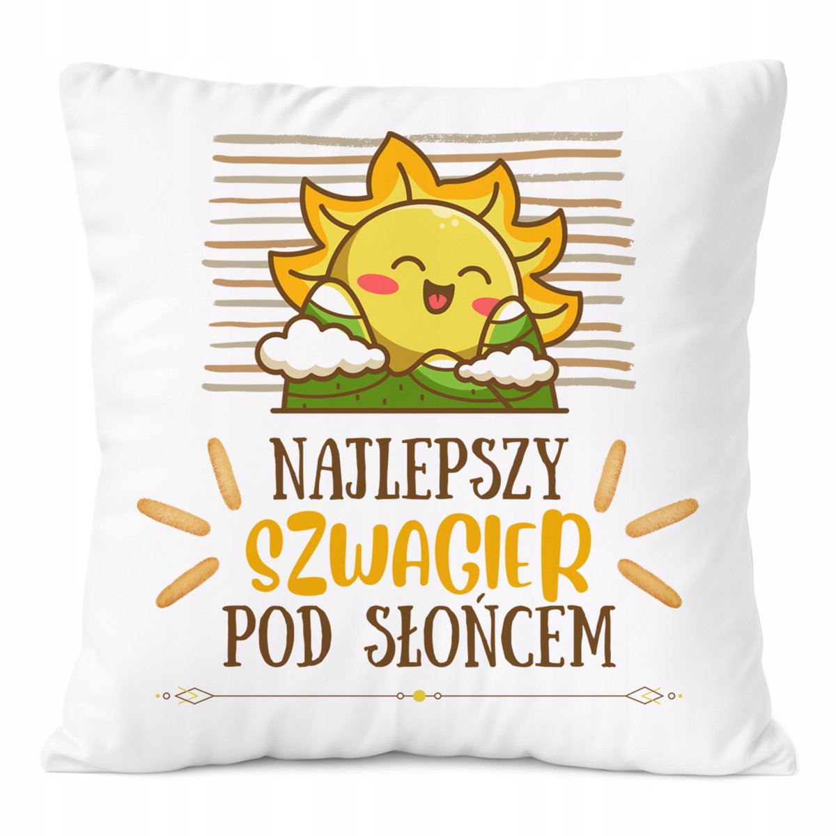 Poduszka Dla Szwagra na Prezent z Nadrukiem ze Zdjęciem Biała PoliDraw
