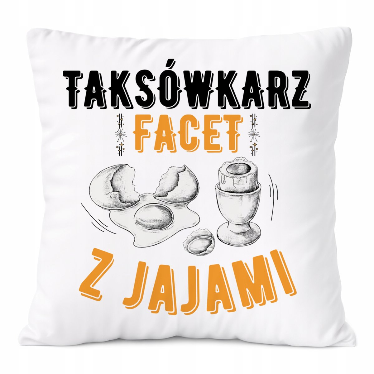 Poduszka Dla Taksówkarza na Prezent z Nadrukiem ze Zdjęciem Biała PoliDraw