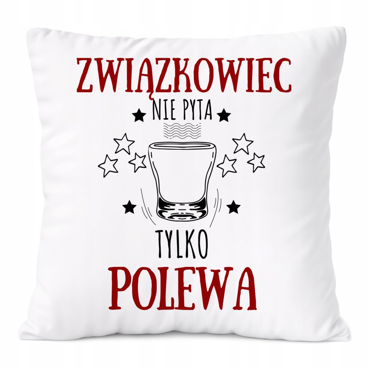 Poduszka Dla Związkowca na Prezent z Nadrukiem ze Zdjęciem Biała PoliDraw