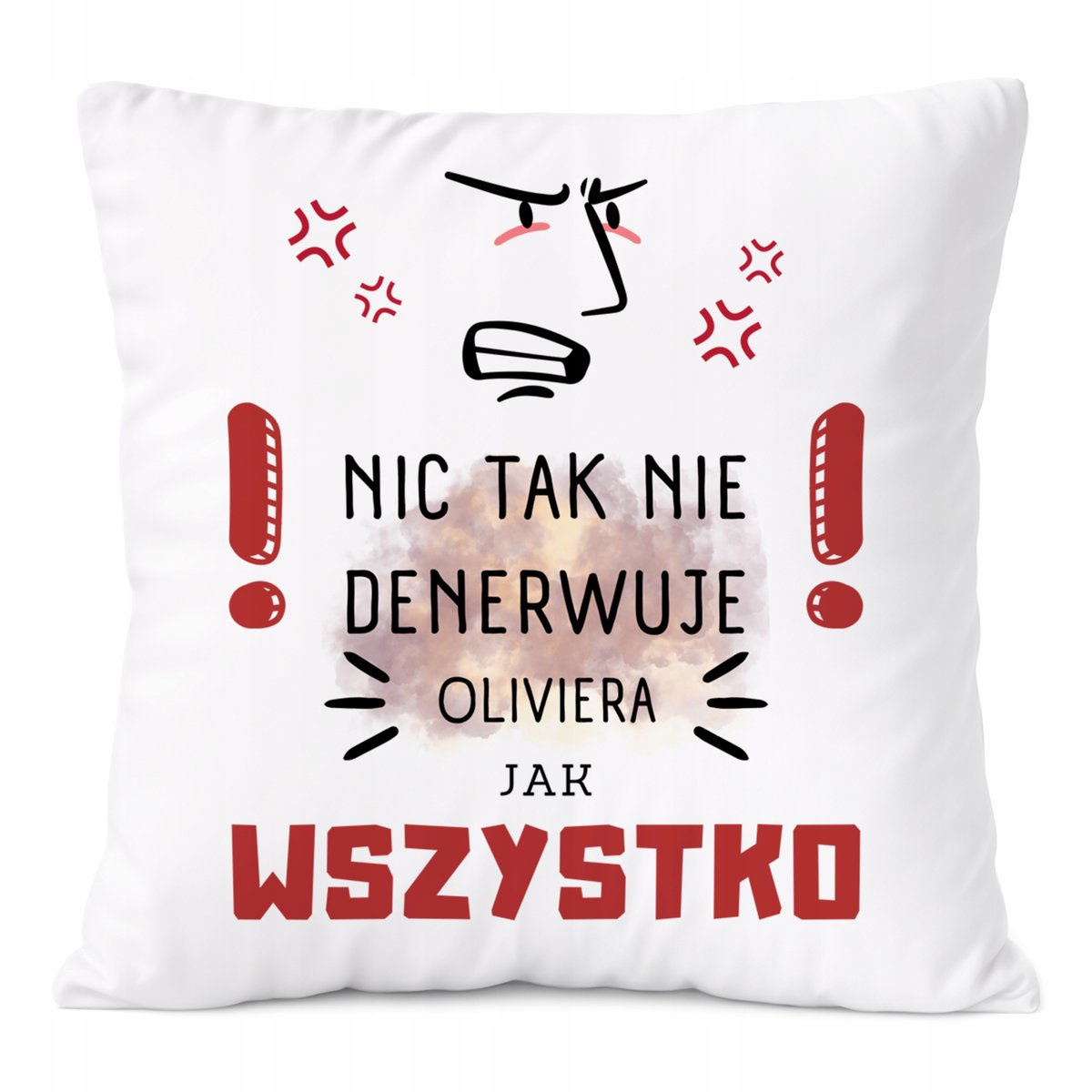 Poduszka Dla Oliviera na Prezent z Nadrukiem ze Zdjęciem Biała PoliDraw