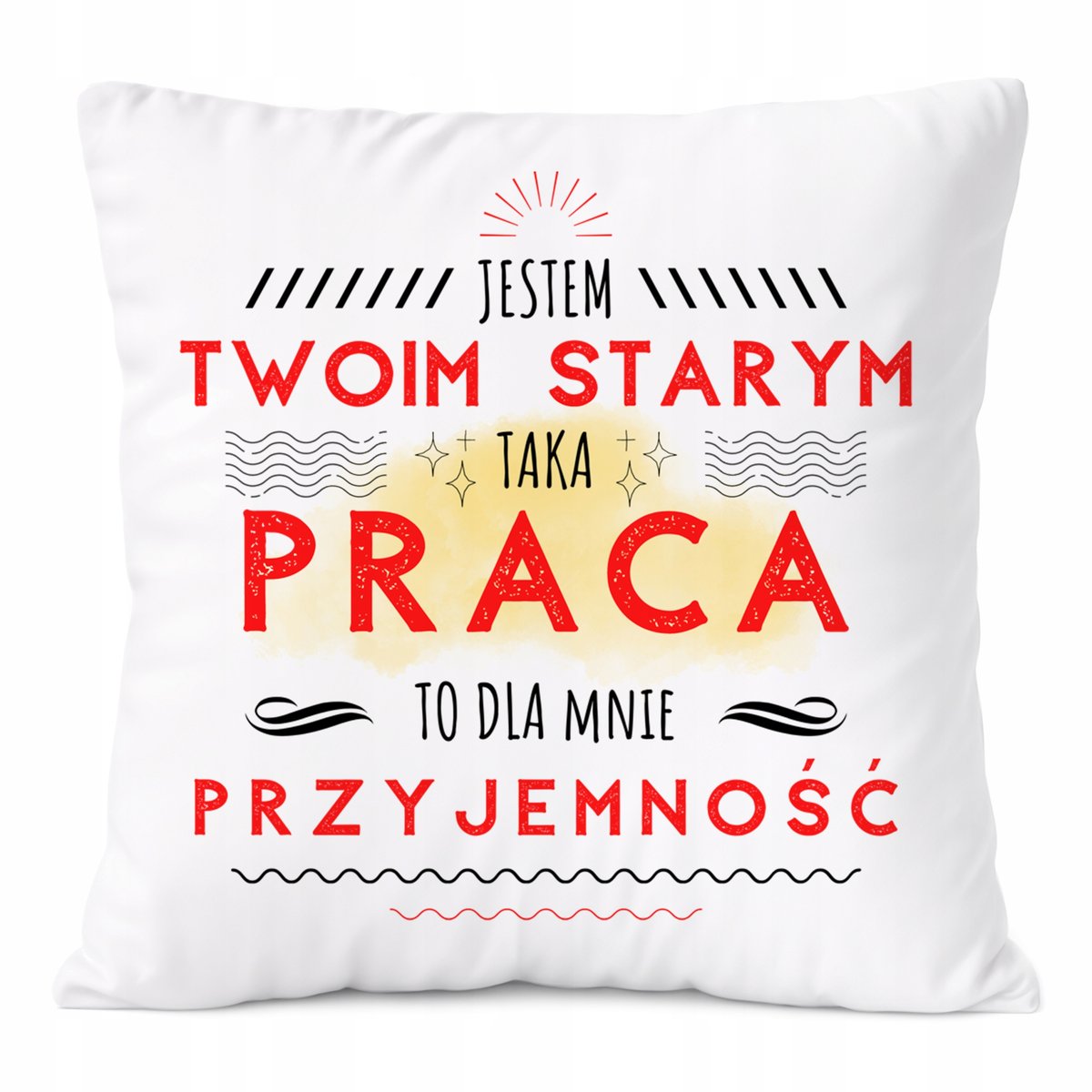 Poduszka Twój Stary na Prezent z Nadrukiem ze Zdjęciem Biała PoliDraw