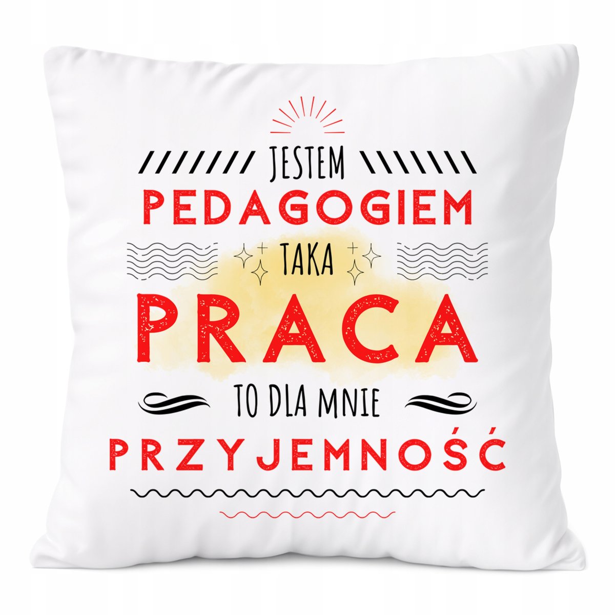 Poduszka Dla Pedagoga na Prezent z Nadrukiem ze Zdjęciem Biała PoliDraw