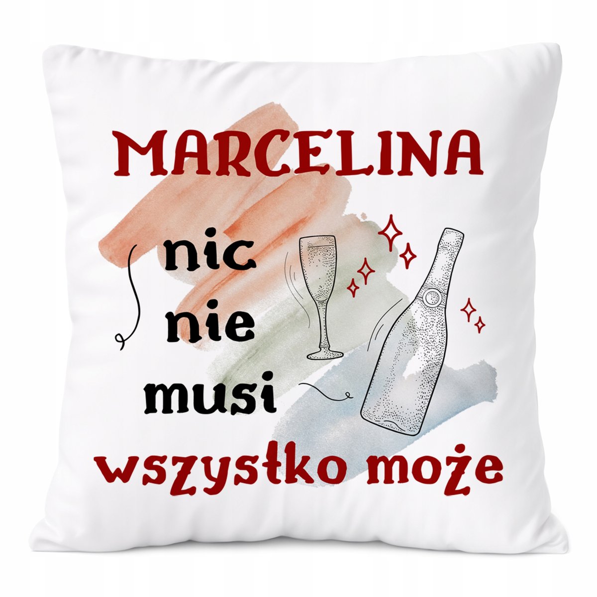 Poduszka Dla Marceliny na Prezent z Nadrukiem ze Zdjęciem Biała PoliDraw