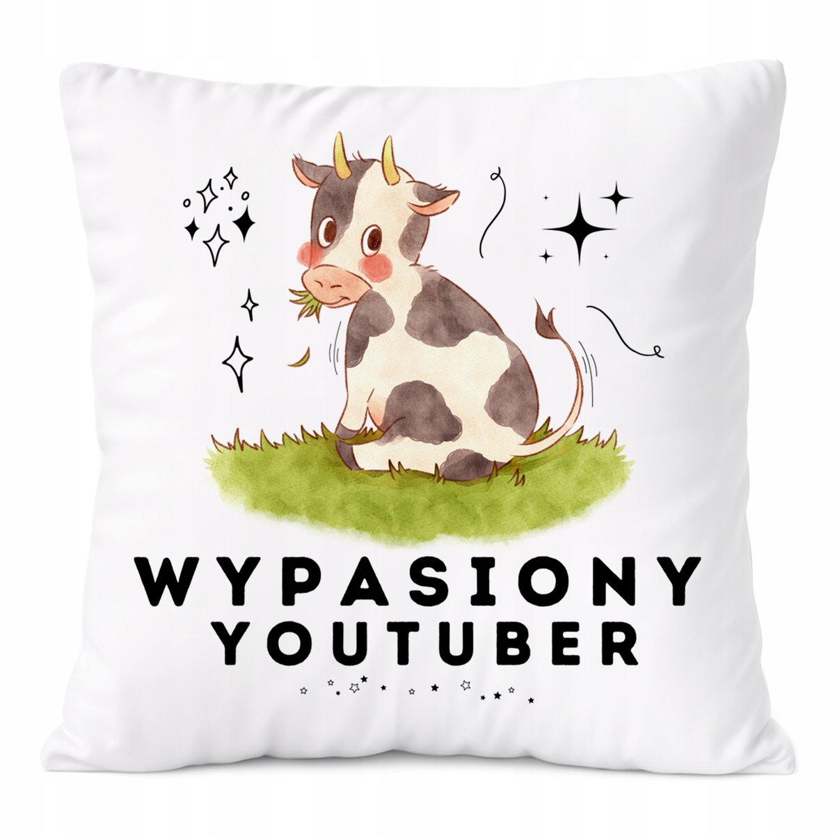 Poduszka Dla YouTubera na Prezent z Nadrukiem ze Zdjęciem Biała PoliDraw