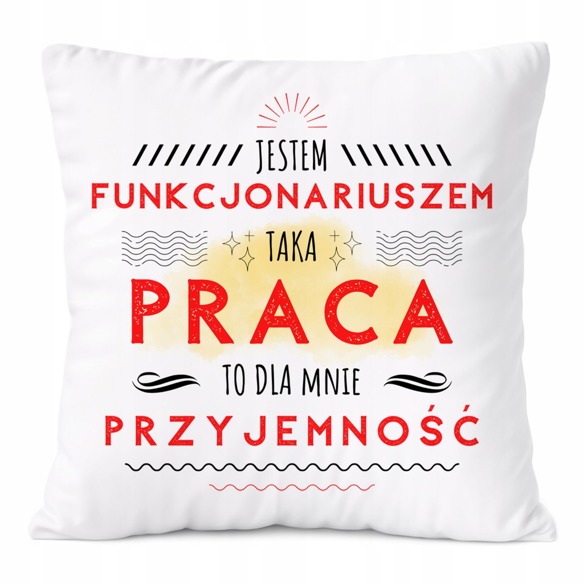 Poduszka Dla Funkcjonariusza na Prezent z Nadrukiem ze Zdjęciem Biała