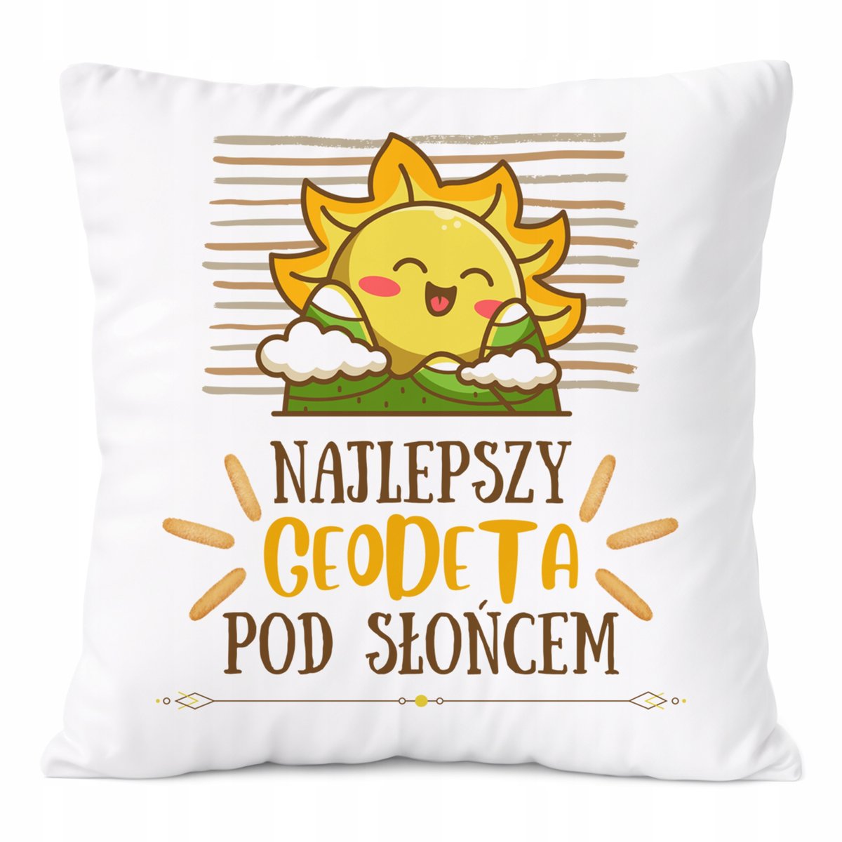 Poduszka Dla Geodety na Prezent z Nadrukiem ze Zdjęciem Biała PoliDraw