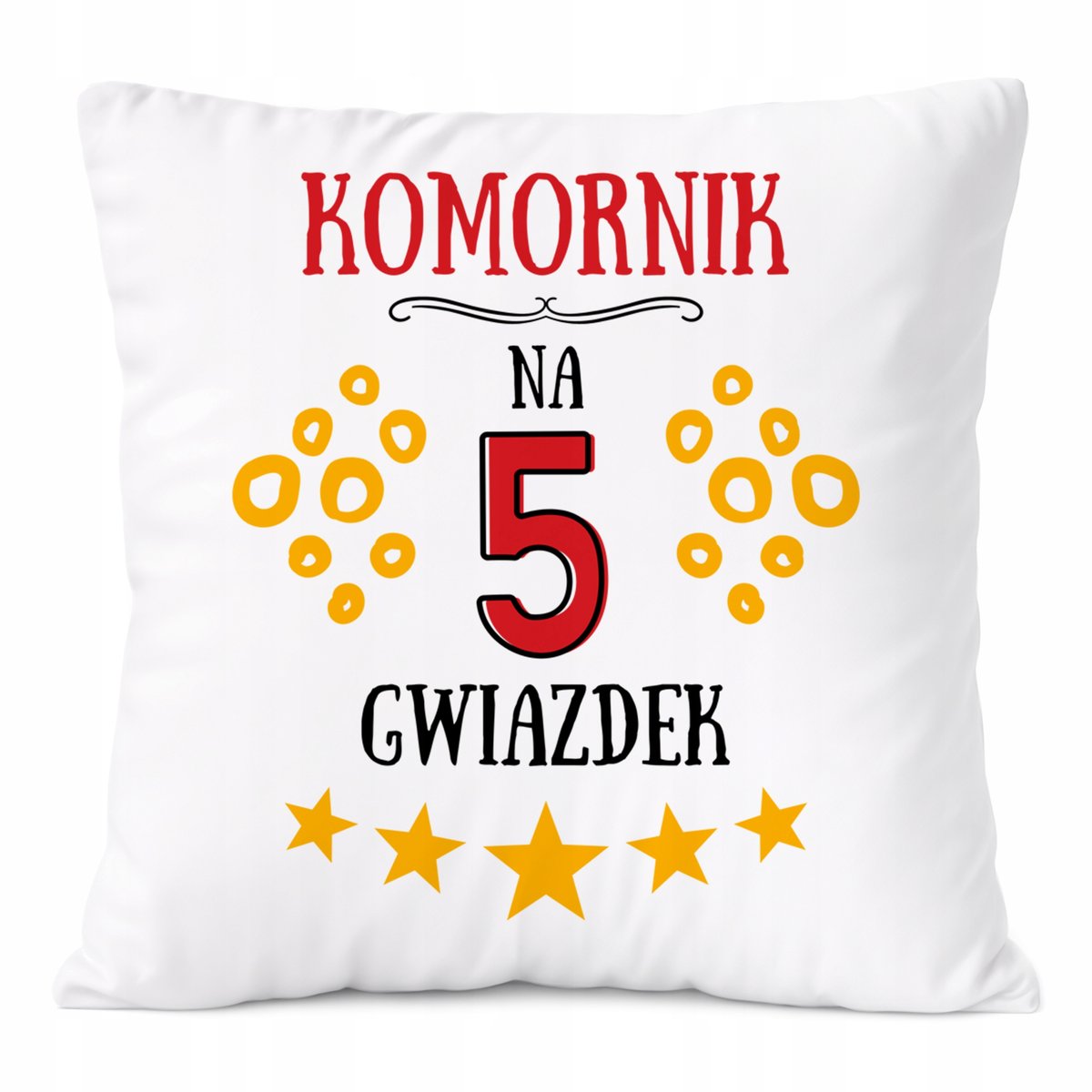 Poduszka Dla Komornika na Prezent z Nadrukiem ze Zdjęciem Biała PoliDraw
